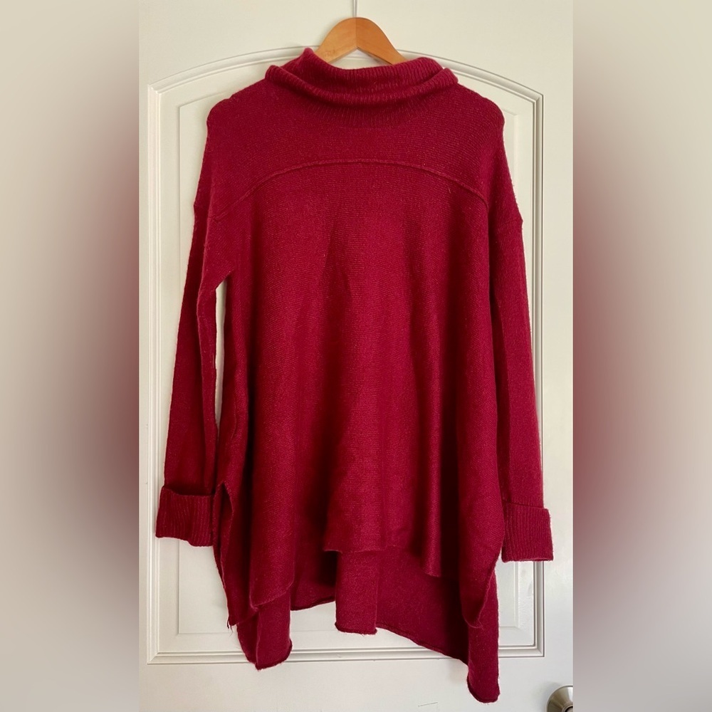 Artisan NY Women's Cowl Neck Pull Over Red Sweater